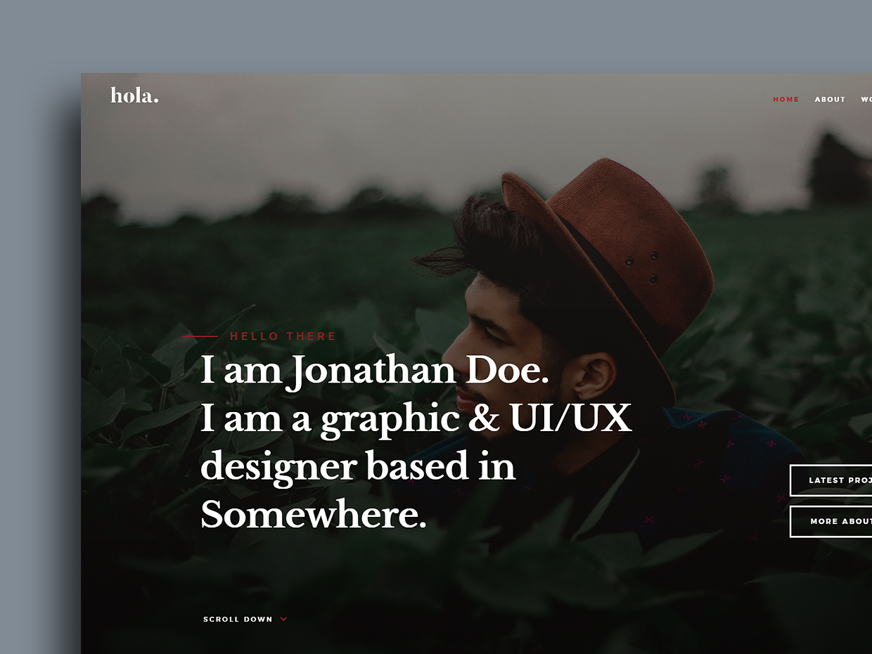 Hola Free Personal Website Template