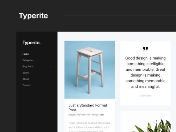Typerite - Clean Simple Masonry Free Blog Template