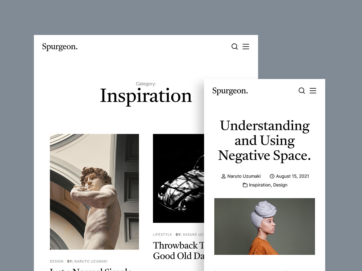 Spurgeon Free HTML Blog Template - Tablet & Mobile